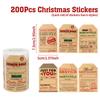 Merry Christmas Santa Round Sticker Christmas Decoration For Home 2026 Xmas Ornament Navidad Natal Noel Gift Happy New Year 2026