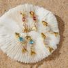 Elegant Gold Plated Zircon Fish Earrings Minimalist Drop Design For Women Stylish Accessory