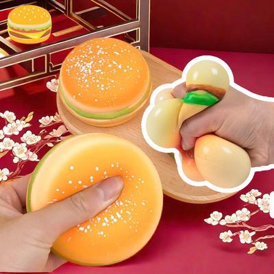 1Pc Squishy Hamburger Stress Ball Autism Sensory Toy Stress & Anxiety Relief Toys Pinch Decompression Toy For Adult