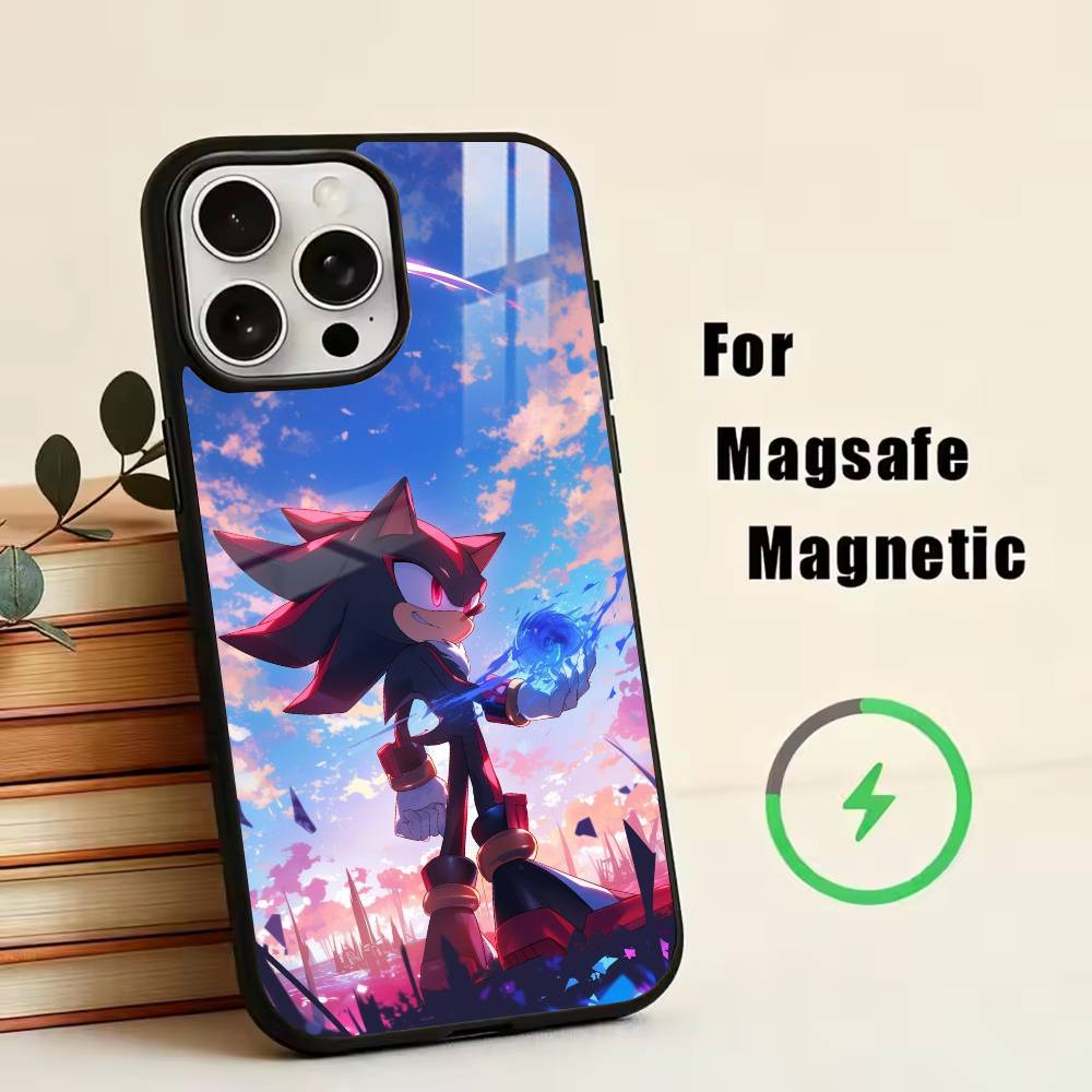 S-Shadow the Hedgehog Phone Case For iPhone17,16,15,14,13,12,11 Plus,Pro Magnetic with Magsafe Wireless Charging