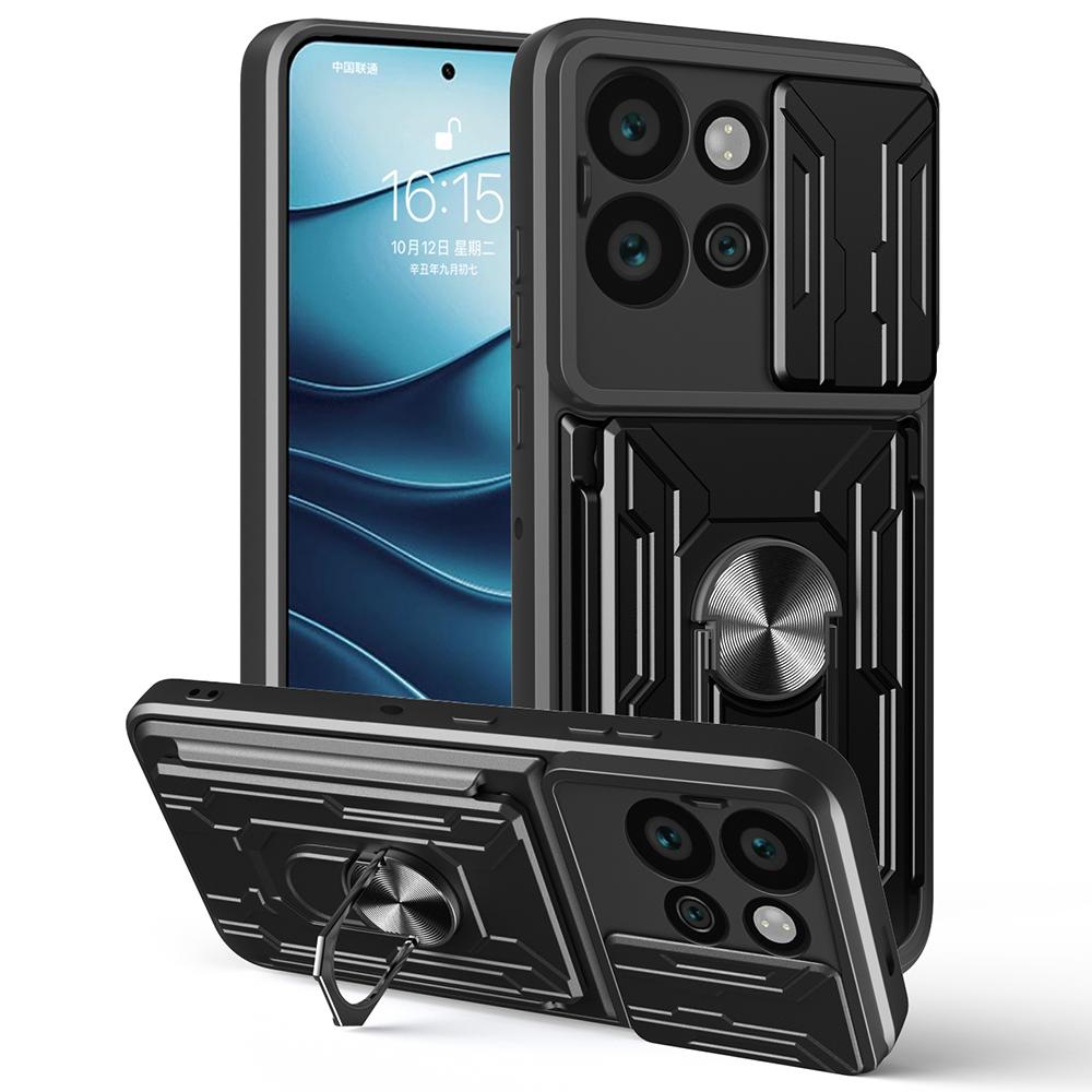 For Motorola Edge 50 Neo 5G/Moto S50 5G Case PC+TPU Kickstand Phone Back Cover with Camera Slider