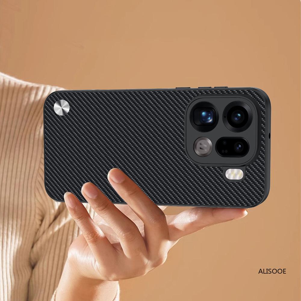 Lederhülle für OPPO Find X9 / X9 Pro Hülle Luxus Fasertextur PU-Leder Schutz Stoßfeste Abdeckung Capa