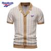 Summer Embroidered New Men's Short Sleeve Knitted Polo Stripe Fashion Business Polo Shirt for Men