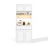 180 Cm Kitchen Cabinet, Tall Cabinet with LED, Kitchen Shelf with Socket, Spice Rack and Large Drawer for Kitchen, Dining Room & Living Room