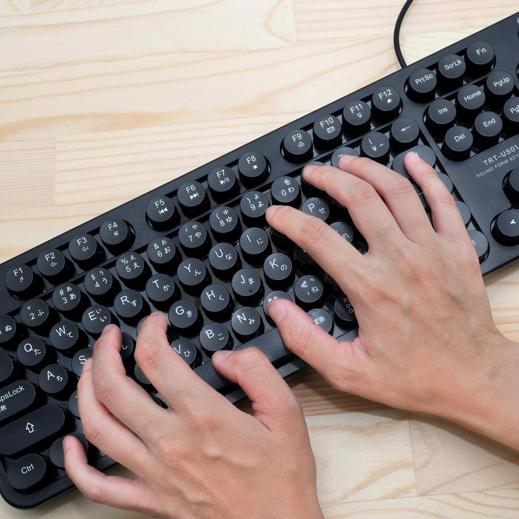 Miyoshi MCO Retro Design USB Keyboard, Black, TRT-US01BK