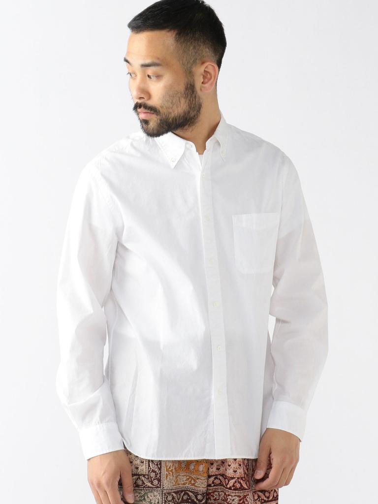 Beams Plus Men's Large/Small Color Broad Button-Down Shirt, White, Size M, 38110424563