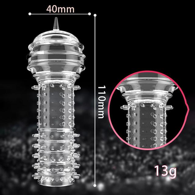 Penishülle, dauerhafte Vergrößerung, Verzögerungskondom, Latex, Spike, Finger, Klitorismassage, Erektionshilfe, Verlängerung, Sexspielzeug für Männer