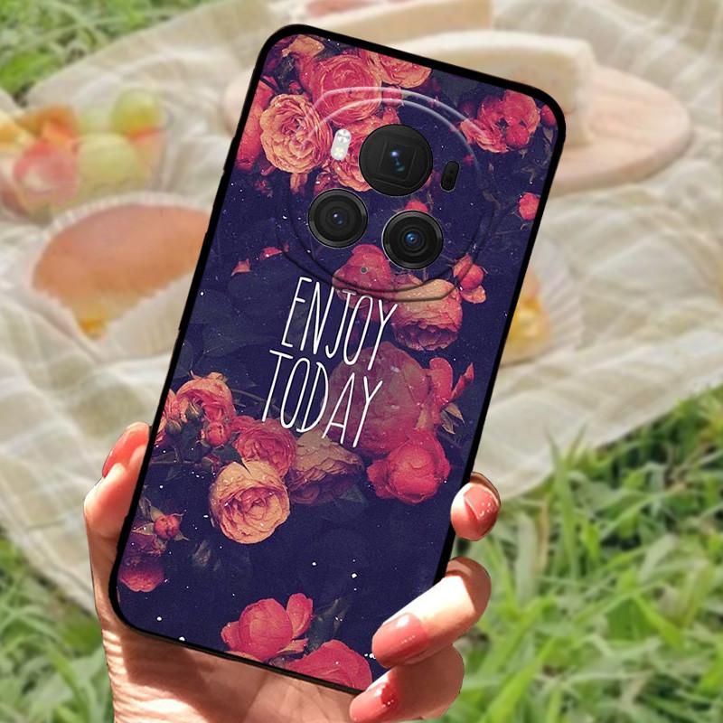 Für Honor Magic6 Pro Hülle Abdeckung Honor Magic6 Silikon Weich Marmor Schwarz Stoßstange Funda Coque für Honor Magic 6 Pro Vollständig Schützend