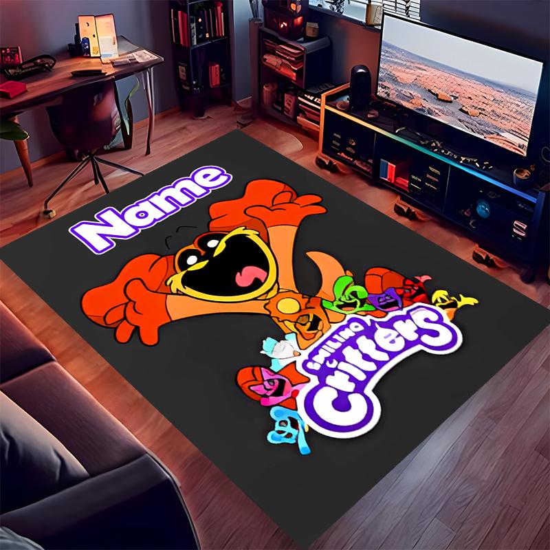 Custom Personalization Smiling Critters Print Area Rug - Soft, Washable Non-Slip Indoor Mat,Living Room,Home&Office Decorative Rug