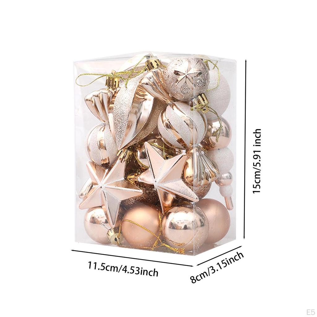 Christmas Balls Tree Ornament Pendants Assorted Champagne Color for Door Knobs