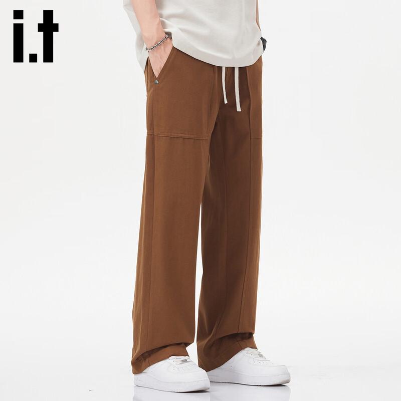 Izzue IT Men's High Street Drawstring Straight-Leg Casual Pants