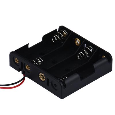 Box Holder For 4 X AA  With Wire Leads Plastic Battery Storage Case