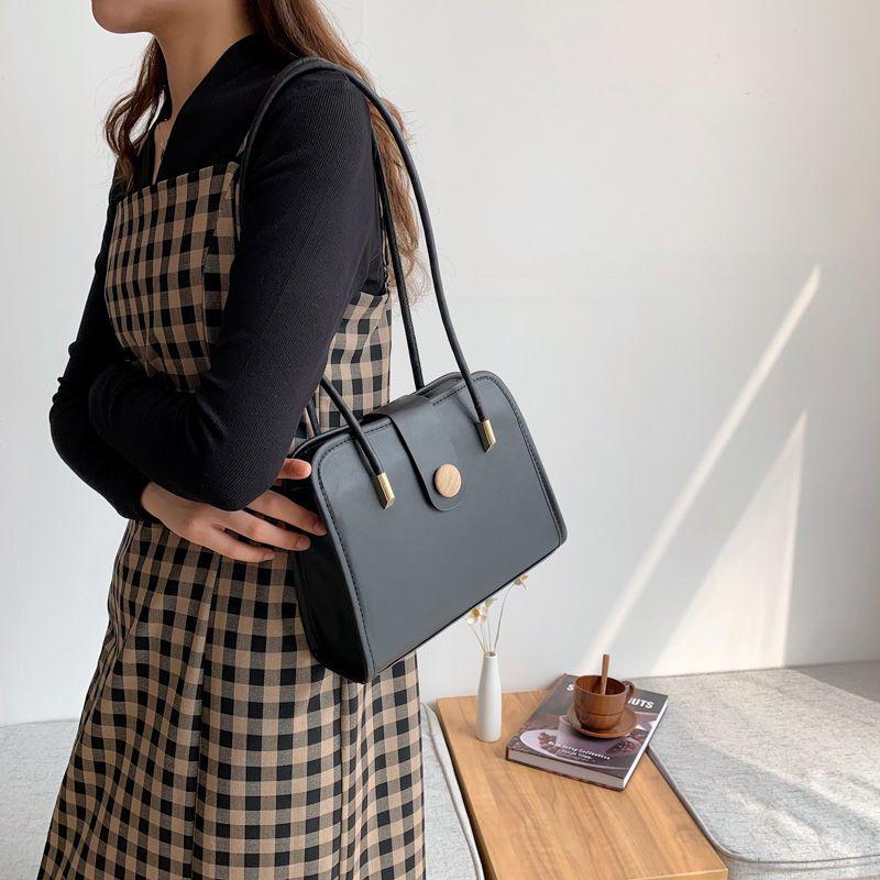 Veske Kvinne Nisje Designpakke Mote Enkel skulder Armhule Veske Tekstur Liten firkantet veske