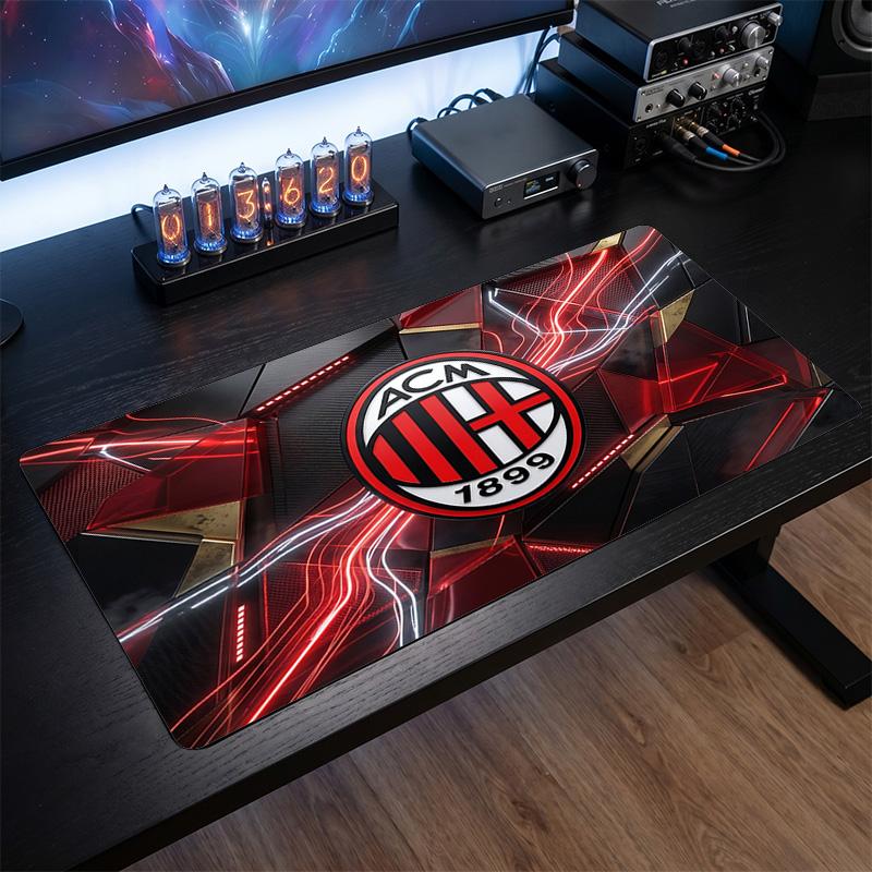 Tappetino per Mouse Grande Stampato AC Milan, Tappetino Morbido in Gomma Antiscivolo per Scrivania da Gioco per Ufficio Laptop Computer Decorazione