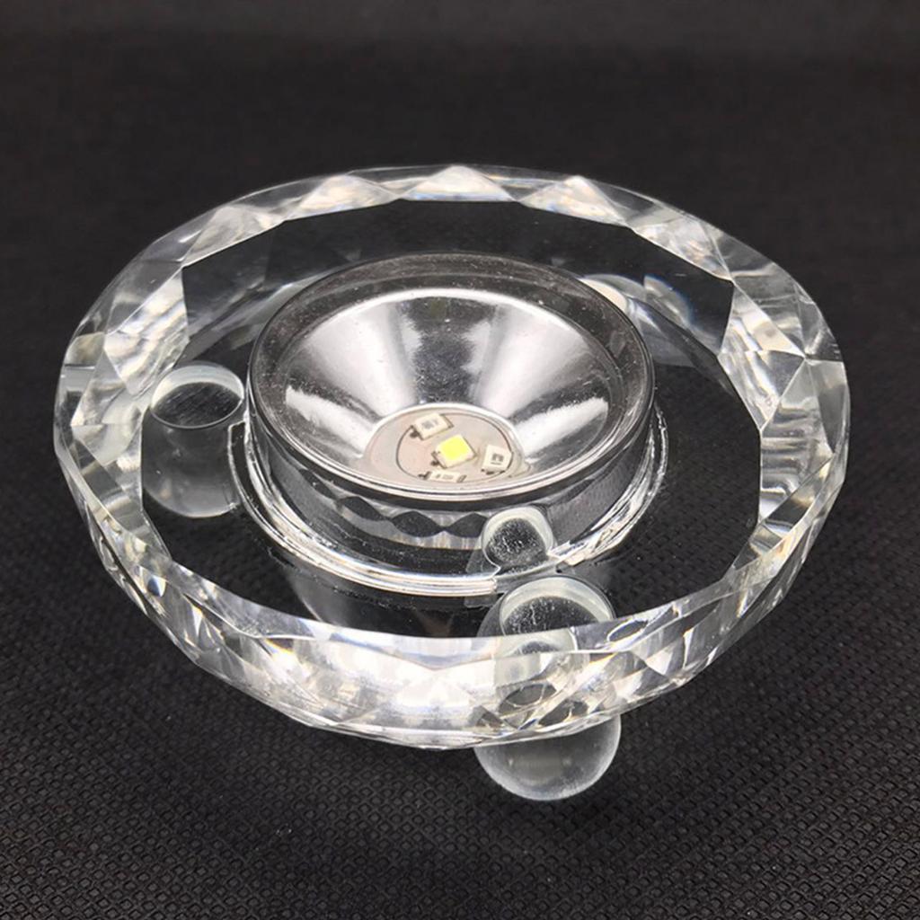 Multicolor LED Illuminated Base With USB Power for Crystals Display and Artwork Showcase Sturdy Plastic Designs