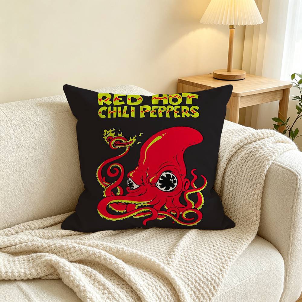 Rock Band Red Hot Chili Peppers-s Pillow Case Square Double-Sided Sofa Cushion Cover Bedroom Bedside Pillow