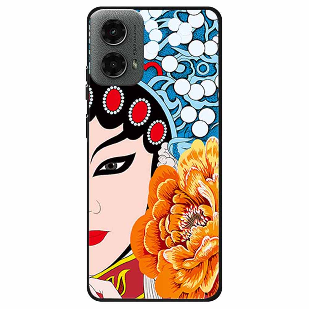 

Для Motorola Мото G 5G (2024)/G Play (2024) 4G Мягкий чехол Уникальный дизайн узора Тонкий ТПУ чехол для телефона Peking Opera Mask