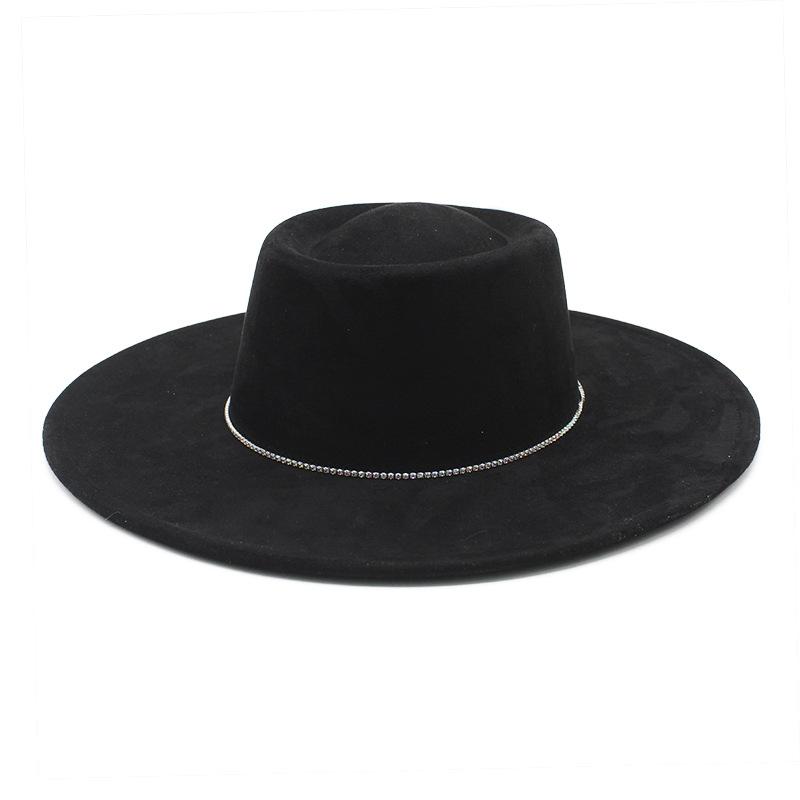 Suede Convex Top Hat Women's Autumn and Winter Versatile British Vintage French Felt Hat Panama Eaves
