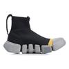 Li Ning Fabric Breathable, Lightweight Coverage High top Vintage Basketball Shoes Women's Black Gray Yellow AGBN058-4