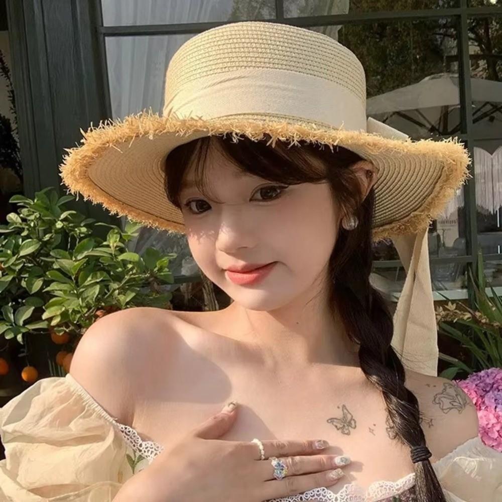 Wide Brim Fisherman Hat Breathable Beach Hat Casual Panama Hat Spring and Summer
