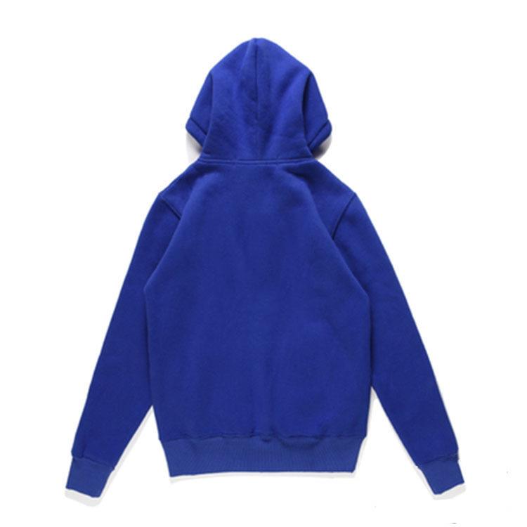 Unisex Hooded Sweatshirt with Small Black Heart Embroidery - Trendy Autumn/Winter Long Sleeve Plus Velvet.