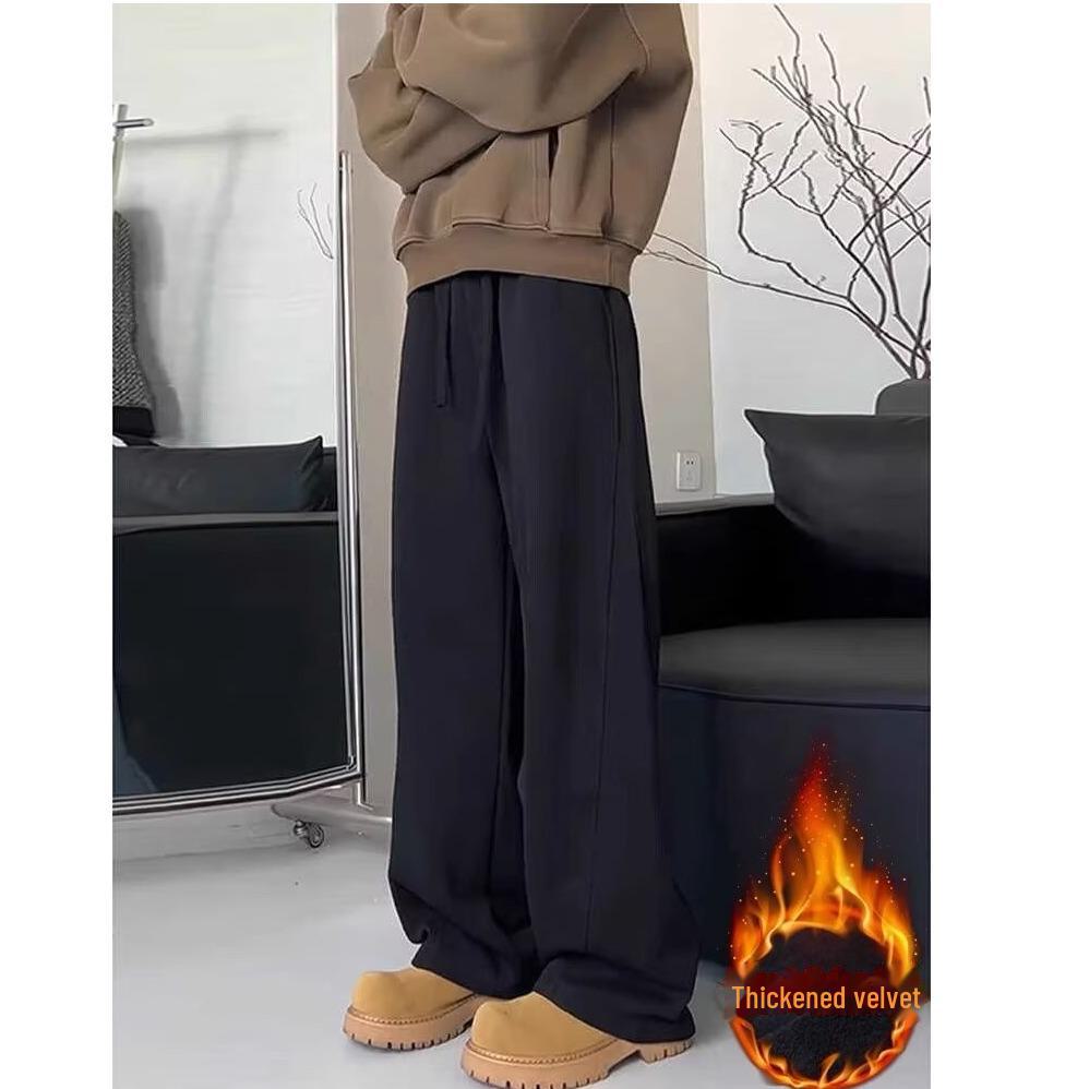 

Мужские черные бархатные широкие спортивные штаны: Осенне-зимняя повседневная спортивная драпировка 3XL