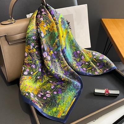 100% Mulberry Silk Square Scarf For Women
