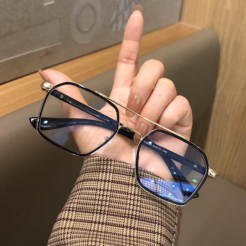 Blue Light Blocking Glasses Women Vintage Retro Style Polygon Shape Women'S Glass High Quality Glasses Male