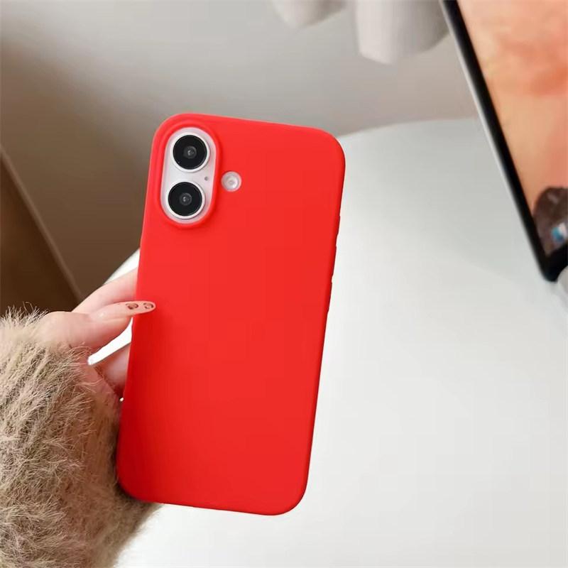 

Розкішний чохол з рідкого силікону для iPhone17 16 15 14 13 12 11Pro Max Plus XS XR Mini 7/8 SE 16E чохли для телефону для iPhone повний захисний чохол iPhone 17 Air червоний