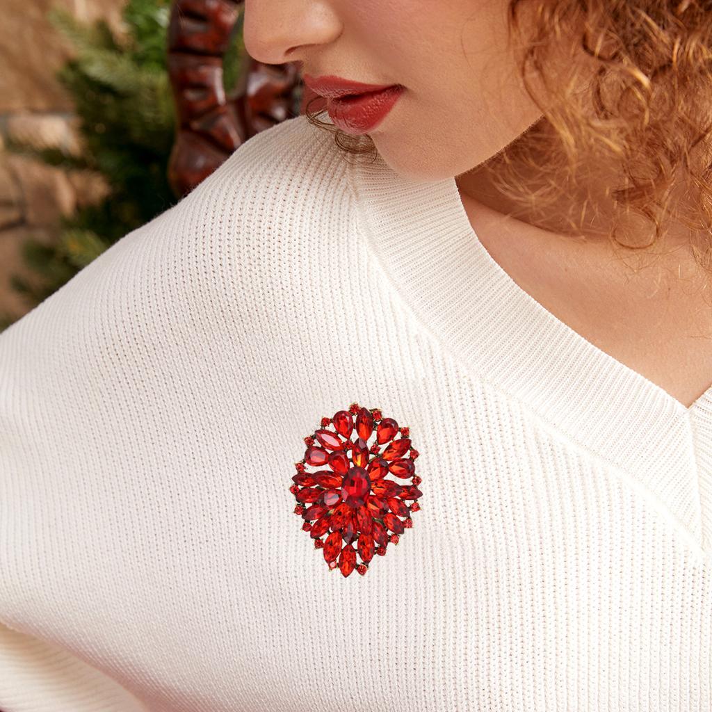 Elegante Kristallglas Broschen für Damen Unisex Strass Pins Hochzeitsaccessoire Event Party Neujahrsgeschenke Schmuck Dekoration