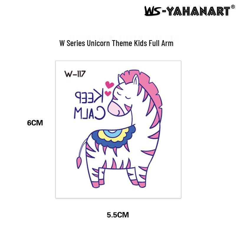 Cartoon Unicorn, Mermaid, Pirate, and Dinosaur Space Water Transfer Tattoo Stickers