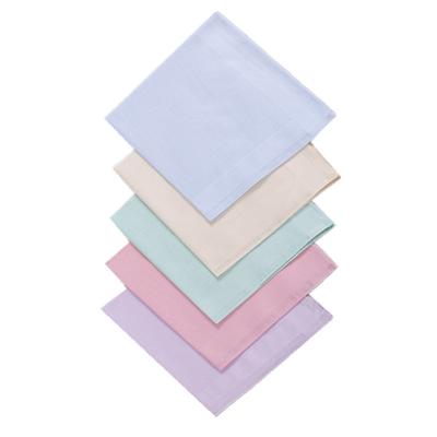 5Pcs/set 40x40cm Solid Color Cotton Women Pocket Squares Handkerchiefs Soft Suit Sweat Hankies Party Gift