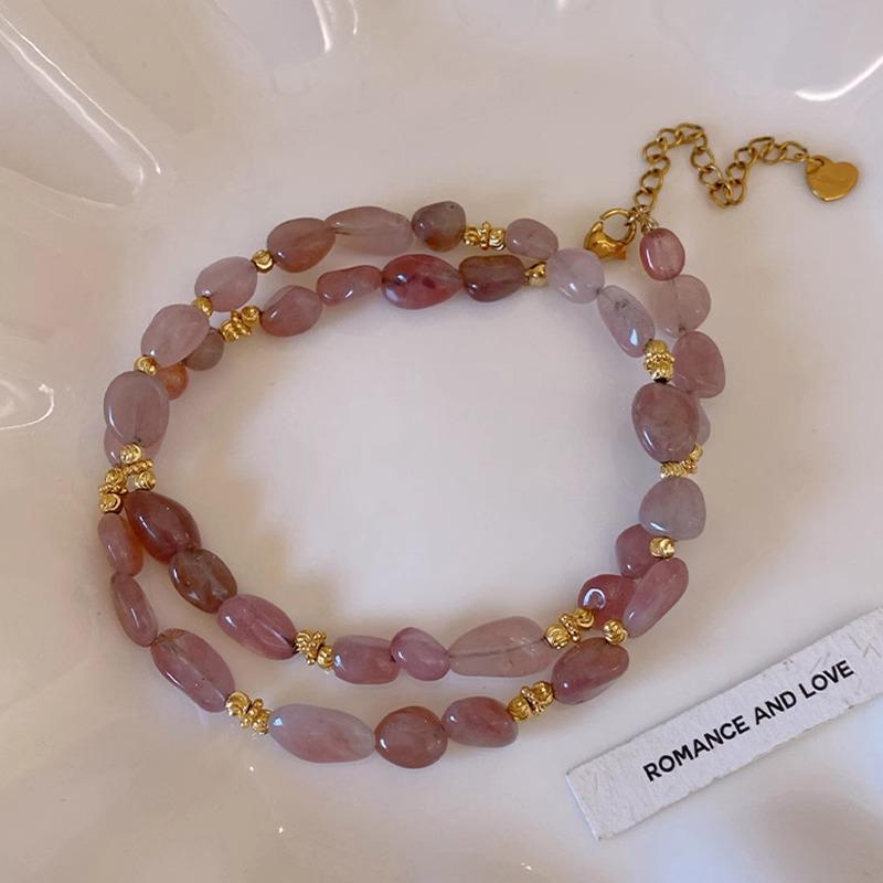 Elegant Irregular Strawberry Crystal Beaded Choker Necklace