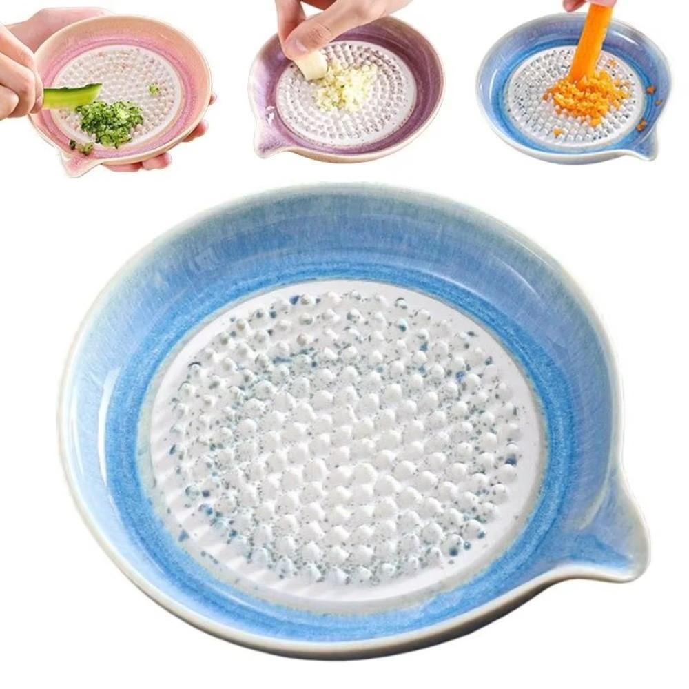 2-in-1 Ceramic Garlic Grater Handheld Garlic Paste Maker Reusable Wasabi Grinder Tool  Meal Prep