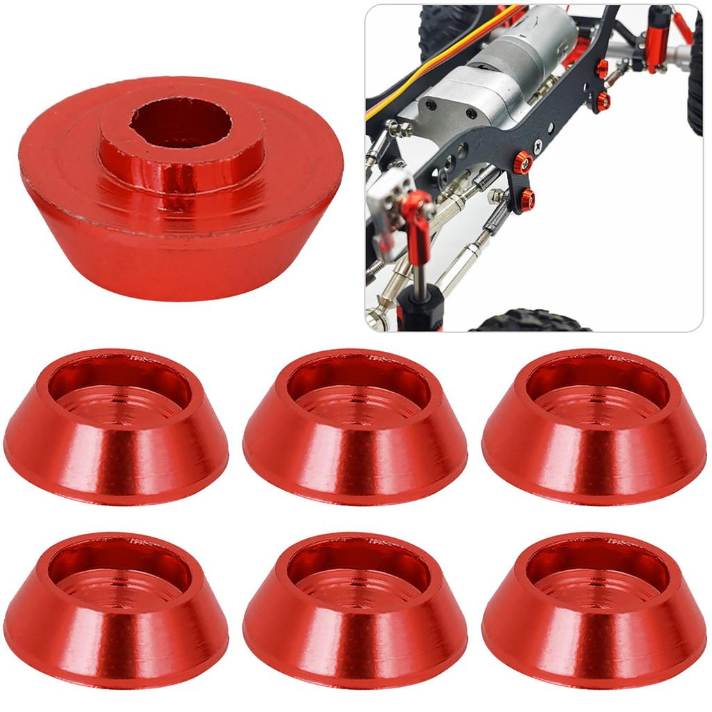 10pcs Aluminum Alloy Screw Shim Upgrade Spare Parts Fit for MND90 MN99 MN91 FJ45(Red )