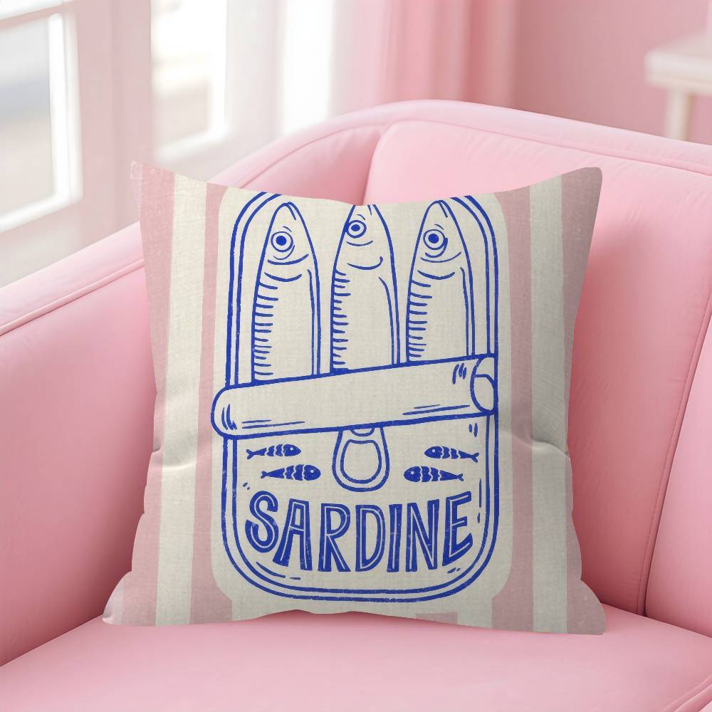 CoastalCharm Sardine Can  Maple Design Cushion Cover Happy Autumn Harvest decor Holiday Decorati Pillow Cover