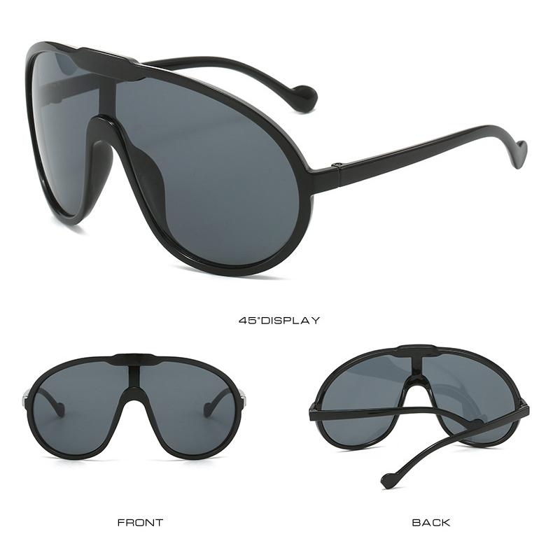 Fashion Vintage One Piece Sunglasses For Women Men Yellow Oversized Sun Glasses Female Shades UV400 Eyeglasses