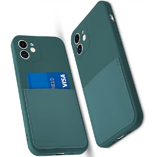 Silicone Wallet Phone Case for iPhone 11 6.1 Inch with Credit Card Holder Pocket, Full-Body Bumper Protection Camera Protect Case (Lavender Gray)