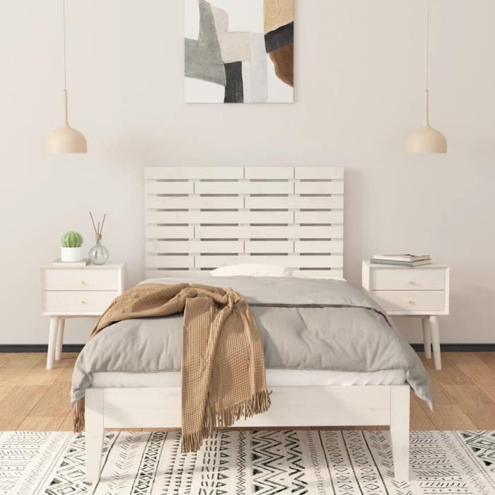 824724 vidaXL Tête de lit murale Blanc 96x3x63 cm Bois massif de pin