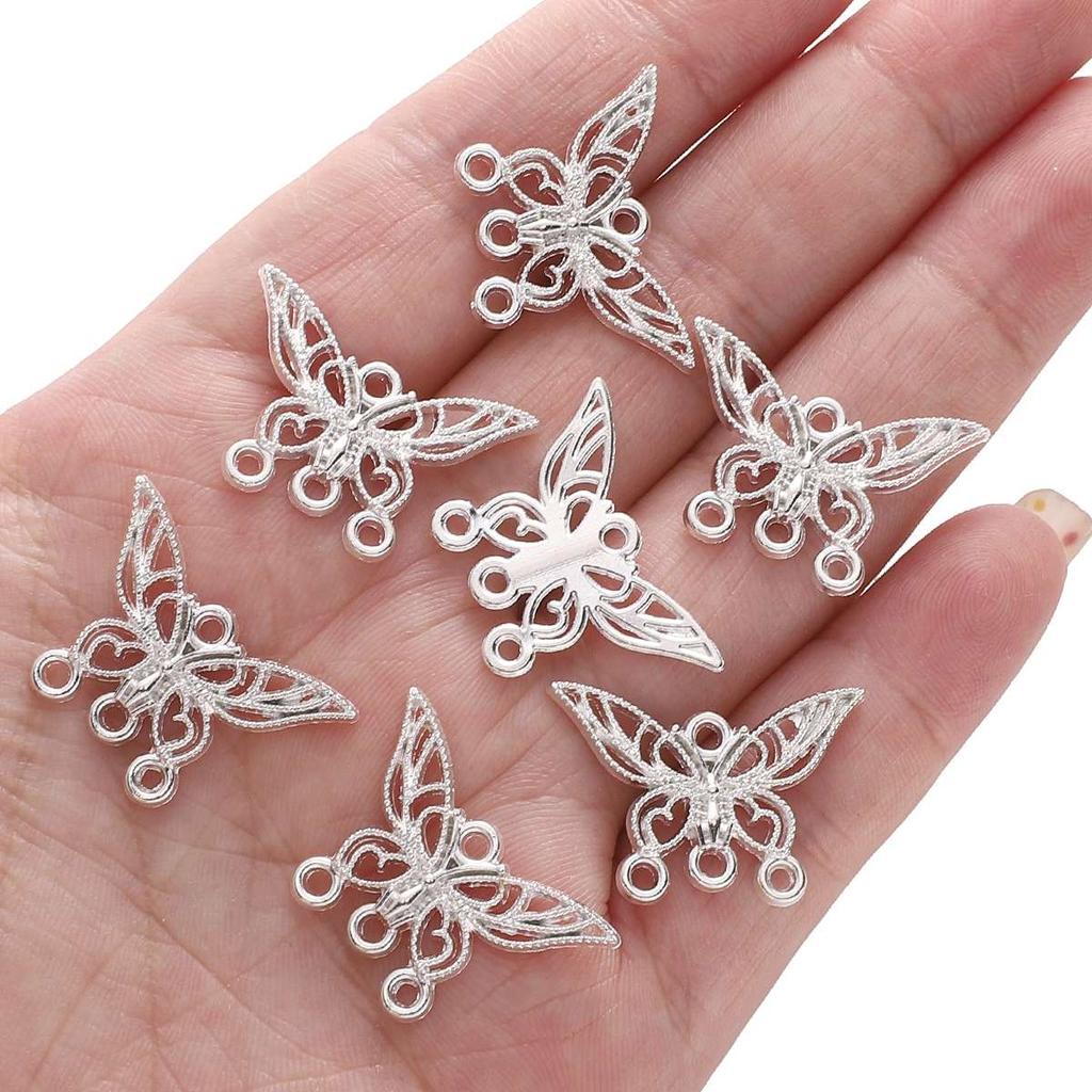 Silver Butterfly Accessories Alloy Butterfly Flower Half Bracelet Diy Accessories Chinese Style DIY Bracelet Bracelet Jewelry