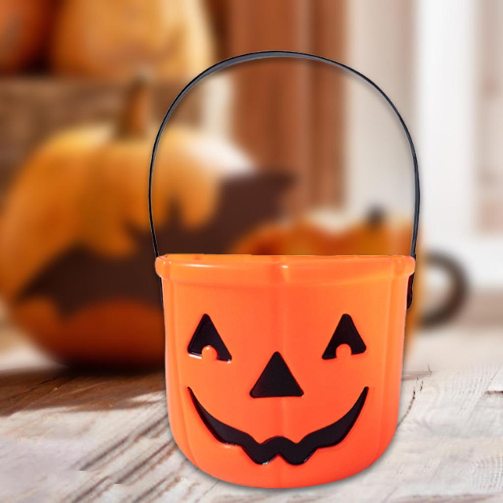Halloween Trick or Treat Bucket Party Supplies Lightweight Children with Handle Container Candy Bucket Holder Halloween Gift