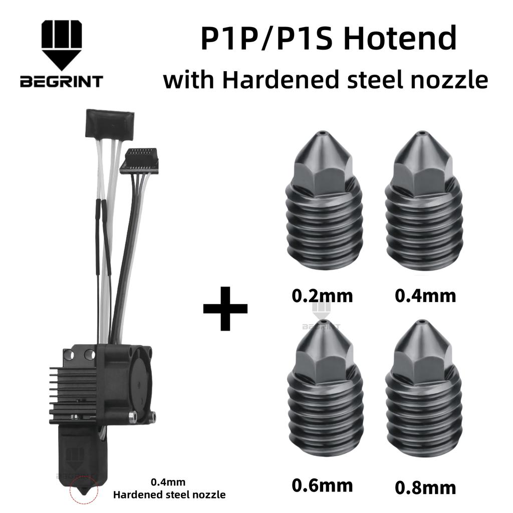 Für Bambu Lab X1C P1P P1S Kompletter Hotend-Druckkopf mit Lüfter Thermistor Keramikheizung 0,4mm Gehärtete Stahl-Düse Für Bambulab