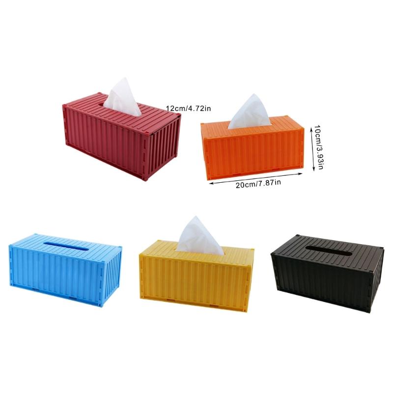 Cargo Container Tissue Dispenser for Kitchen Decorative Plastic Paper Towel Box Colorful Napkin Holder for Dining Table