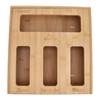 Bamboo Kitchen Bag Organizer Holders 21 Stickers Markable Kitchen Storage Holders with 4 Slots for Home Kitchen