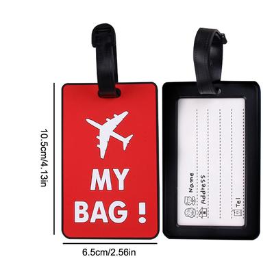 Pvc Soft Glue Airplane Luggage Tag Card Cover Name Labels Suitcase Id Address Hang Tag Boarding Pass Labels Travel Accessories