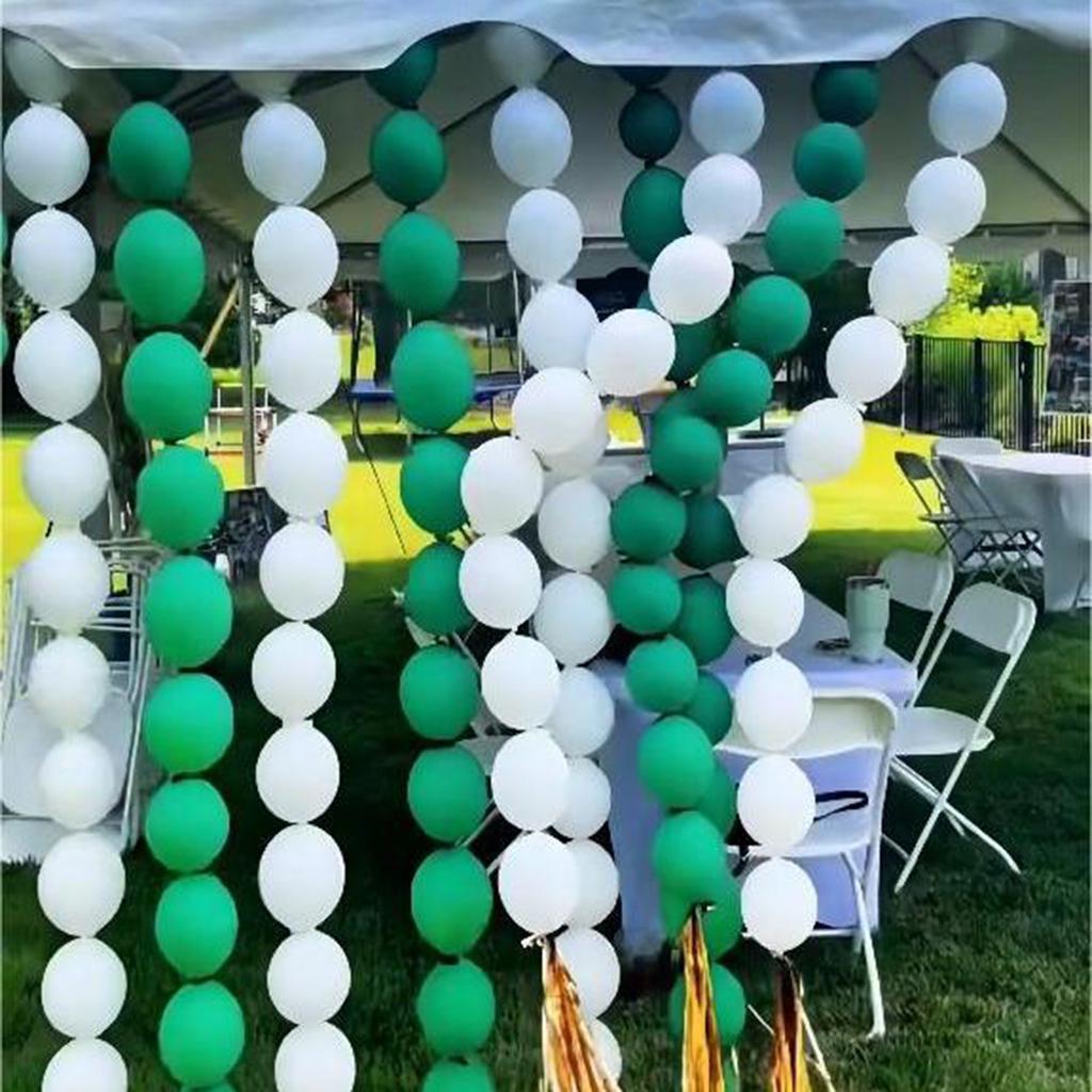 Zelenobílý balonový řetízek Venkovní dekorace na párty Dlouhý řetízkový dekor na narozeninovou oslavu Dětské miminko Latexový balonový řetízek