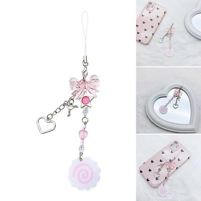 Unique Butterfly Beaded Mobile Phone Pendant Lanyard Embellishment Keychain Keyring Bag Accessory for Fashion Enthusiast