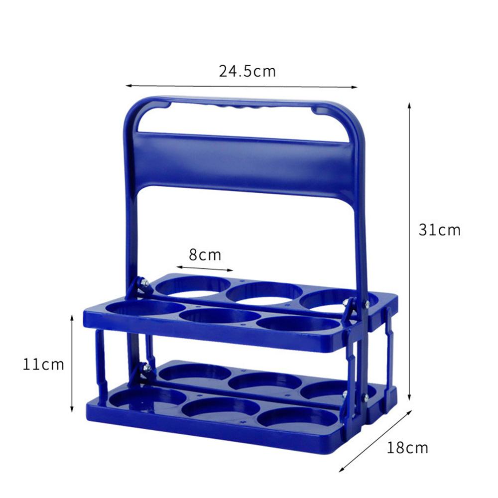 Vintage Plastik Milchsaftflaschenhalter 6 Löcher Faltbar Picknick Bier Getränke Träger Dekor Party Bar Likör Wein Aufbewahrungsregal