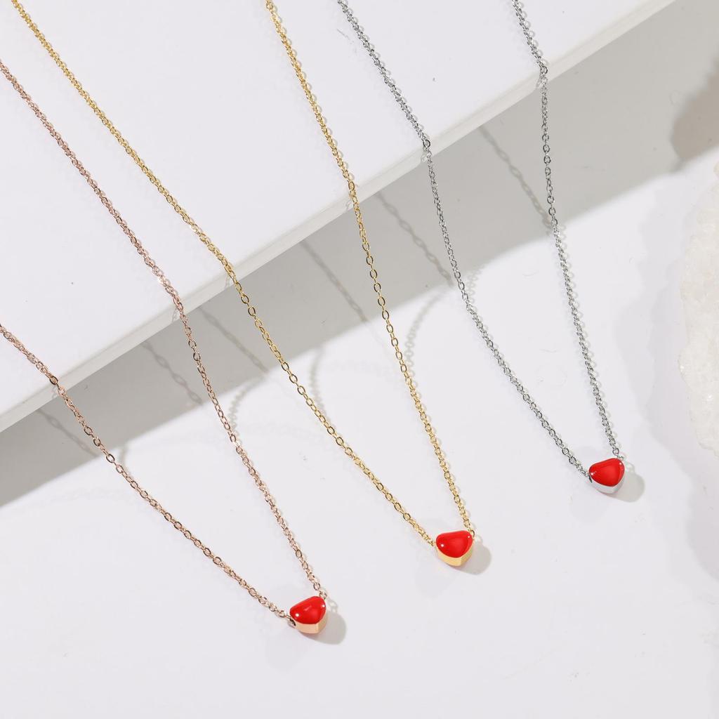 Xiaohong Love Pendant Necklace Titanium Steel Clavicle Chain Women'S Non-Fading Couple Gifts