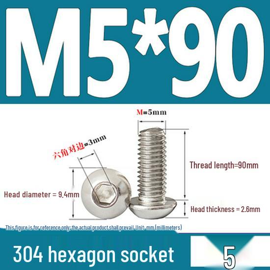 ISO7380 Stainless Steel Hex Drive Dome Head Screws - M2 to M16